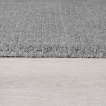 Kusový ručně tkaný koberec Tuscany Textured Wool Border Grey Marl