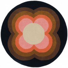 Moderní kruhový koberec Orla Kiely Sunflower Pink 060005 - kruh 200 - Brink & Campman