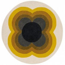 Moderní kruhový koberec Orla Kiely Sunflower Yellow 060006 - kruh 200 - Brink & Campman