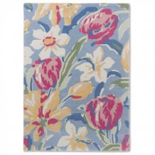 Moderní květinový koberec Laura Ashley Tulips china blue 82208 Brink & Campman