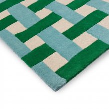 Vlněný kusový koberec Harlequin Basketweave emerald/aquamarine 144107 Brink & Campman